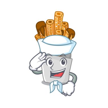 Karikatür şeklinde denizci churros