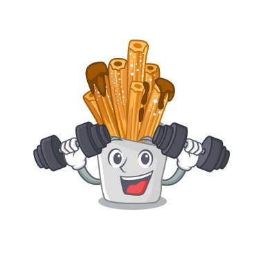 Karikatür şeklinde fitness churros