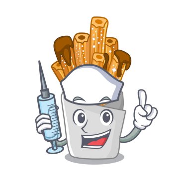 Hemşire churros karikatür ile izole