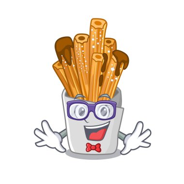 Geek churros karikatür ile izole