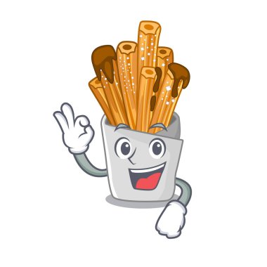Tamam churros karikatür ile izole