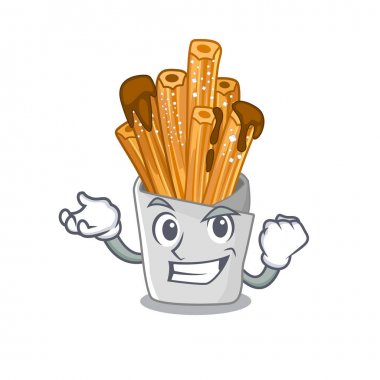Başarılı churros karikatür ile izole