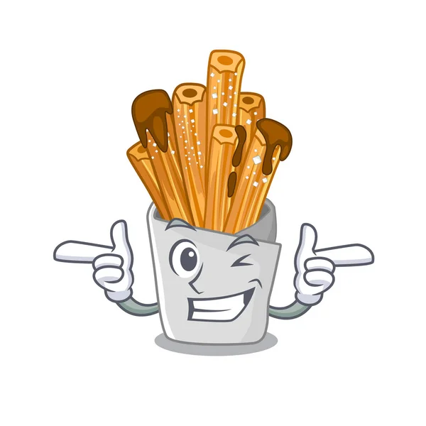 Wink churros karikatür ile izole