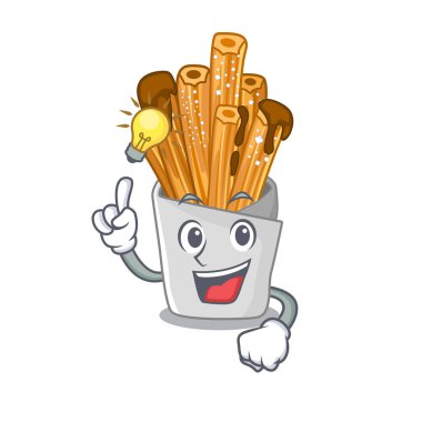Ahşap karakter kavanozunda bir fikir churros var