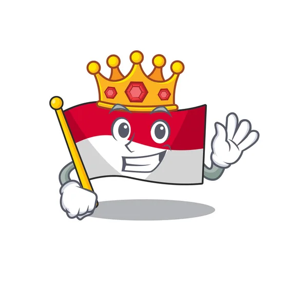 King flag indonesia terisolasi dalam maskot - Stok Vektor