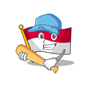 Karikatür şeklinde beyzbol bayrağı Endonezya oynamak