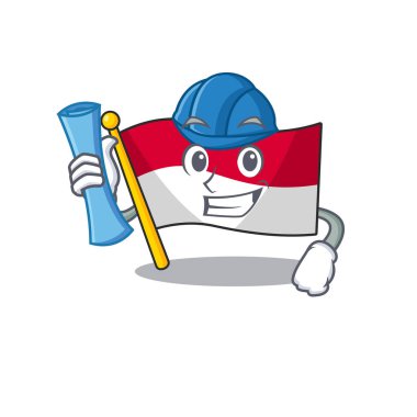 Mimar bayrak endonezya karikatür direkleri üzerinde kaldırdı