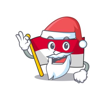 Santa bayrak endonezya maskotu izole