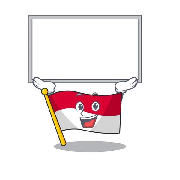 Up Board lobogó Indonézia a rajzfilm-forma — Stock Vector