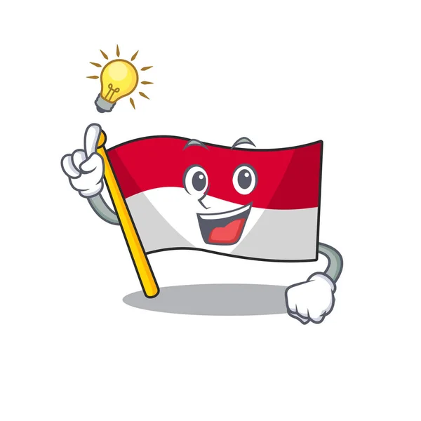 Have an idea flag indonesia isolated in the mascot — Stock Vector