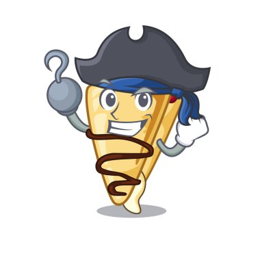 Korsan karikatür krep tavada pişmiş