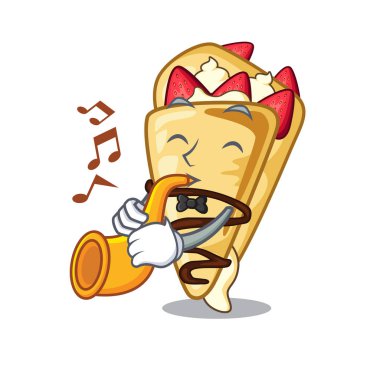 Trompet krep karakter izole ile