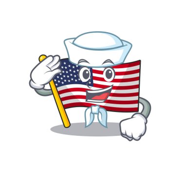 Sailor flag america isolated in the cartoon vector