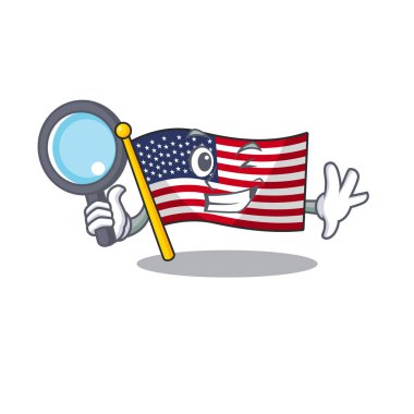 Maskot şekli ile Dedektif bayrak Amerika