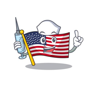 Hemşire bayrak amerika maskot şekli ile