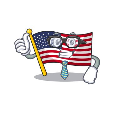 Maskot şeklinde işadamı bayrak Amerika