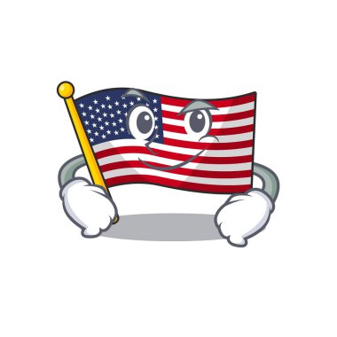 Maskot şekli ile bayrak Amerika sırıtan