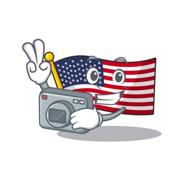 Fotoğrafçı amerika bayrağı karikatür dolapta saklanır