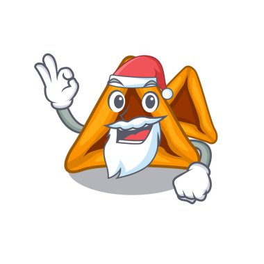 Santa hamantaschen kek karakter plakaları servis