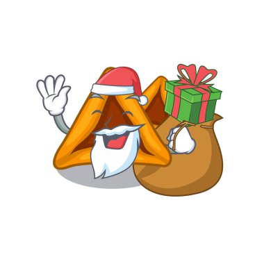 Hediye hamantaschen kek ile Santa karakter plakaları servis