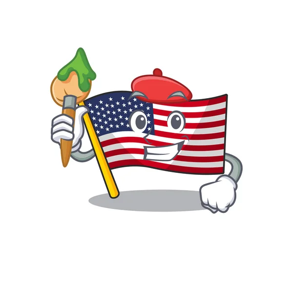 Искусство флаг США изолированы в мультфильме — стоковый вектор
