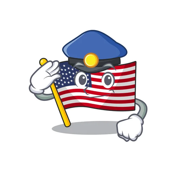 Bandera de la policía de América aislado en la caricatura — Vector de stock