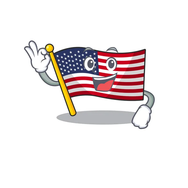 Oke vlag Amerika met de mascotte vorm — Stockvector