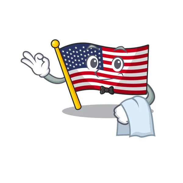 Pincér Amerika zászló tárolt rajzfilm szekrény — Stock Vector