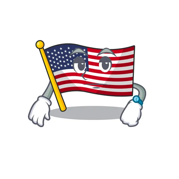 Väntande amerikansk flagga vikta ovanför teckentabeller — Stock vektor
