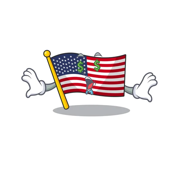 Грошове око американський прапор, складений над таблицями символів — стоковий вектор