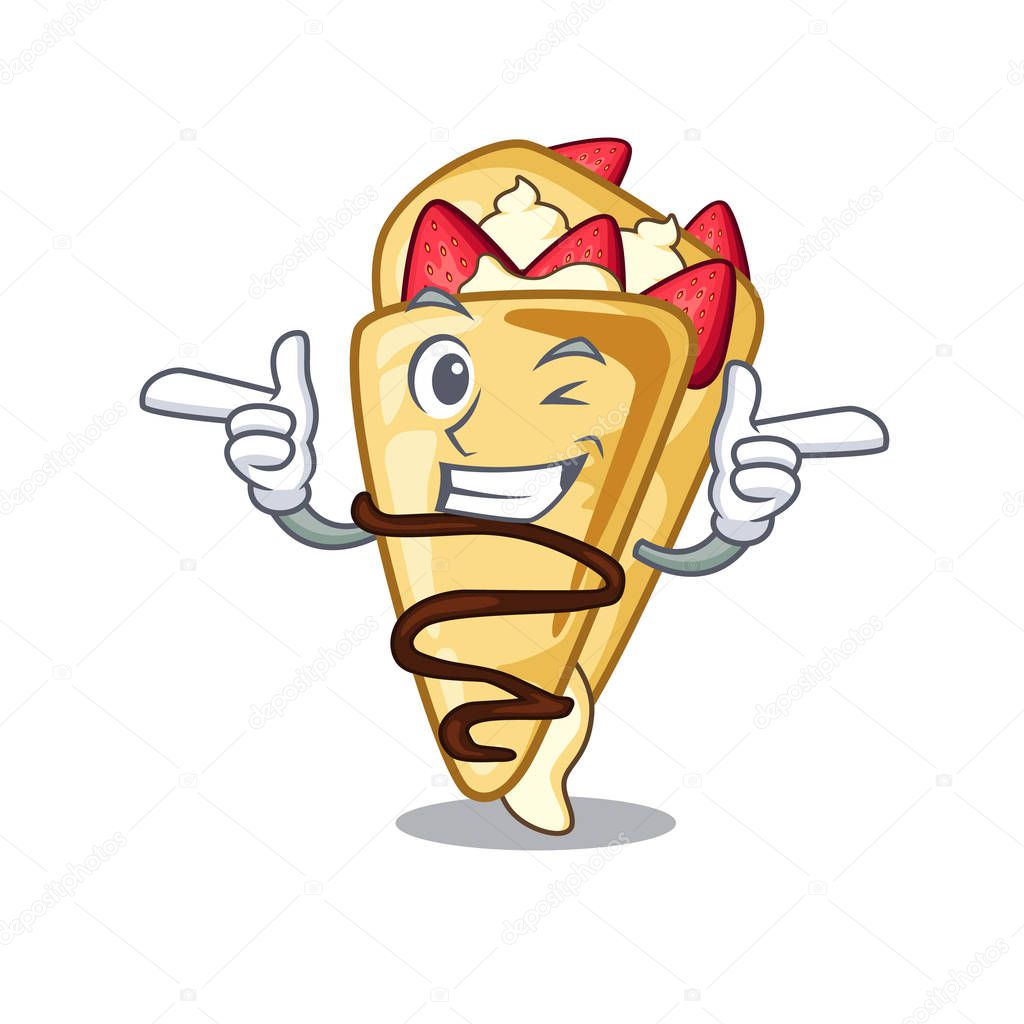 Wink crepe with in the cartoon shape