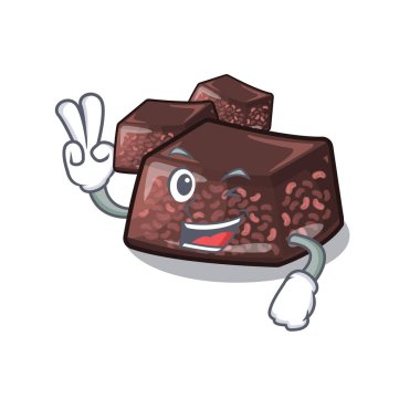 Karikatür şeklinde iki parmak mizuyoukan