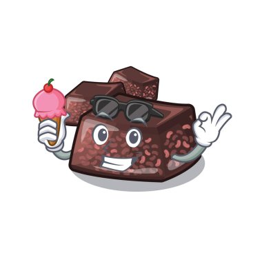 Karikatür şeklinde dondurma mizuyoukan ile