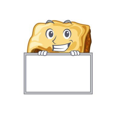 Maskot şeklinde kurulu musakka ile sırıtarak