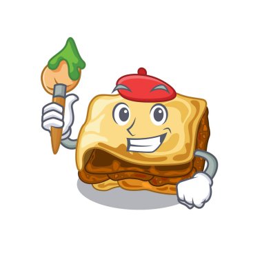 Maskot şeklinde sanatçı musakka