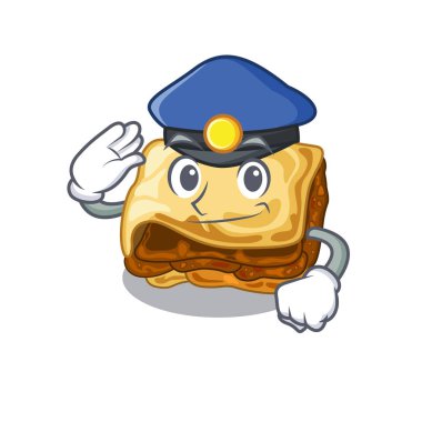 Maskot şeklinde polis musakka ile