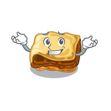 Sırıtan musakka çizgi film tavada pişirilir