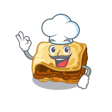 Şef musakka karikatür tavada pişirilir