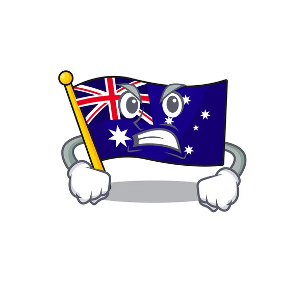 Bandera enojada australia en forma de personaje — Archivo Imágenes Vectoriales