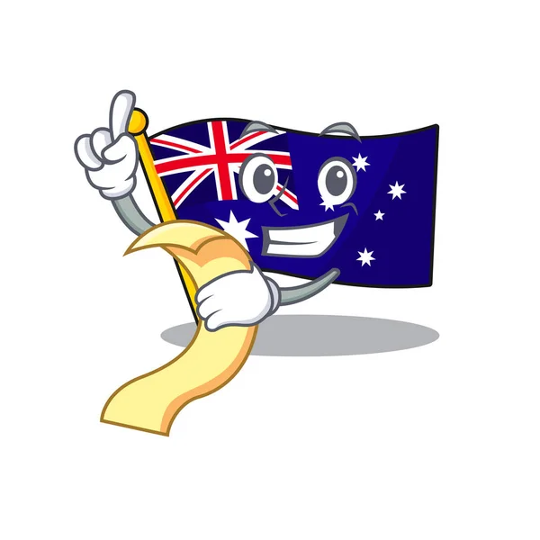 Con la bandera del menú australia en la forma de carácter — Archivo Imágenes Vectoriales
