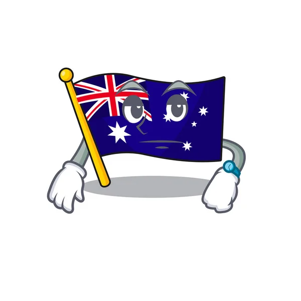 Waiting flag australia isolated in the mascot — Stock Vector