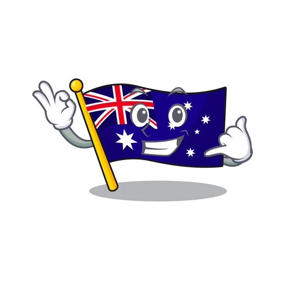 Chame-me bandeira austrália isolada na mascote —  Vetores de Stock