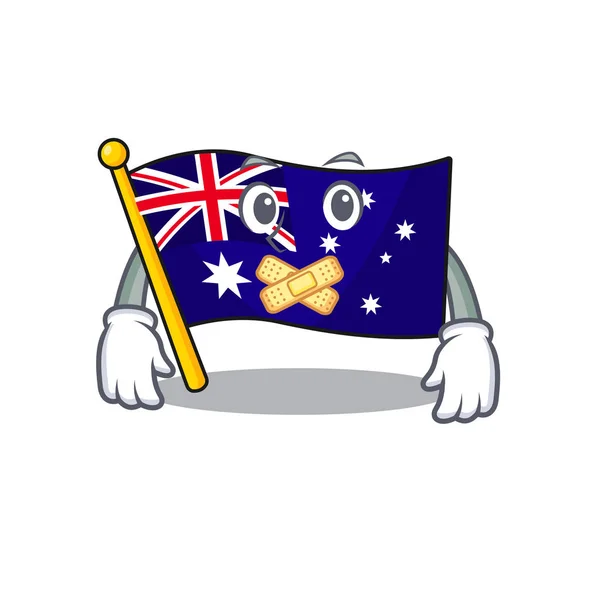 Bandera silenciosa australia aislada en la mascota — Archivo Imágenes Vectoriales