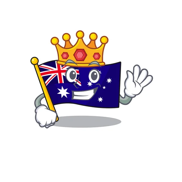 Bandera King australia aislada en la mascota — Archivo Imágenes Vectoriales