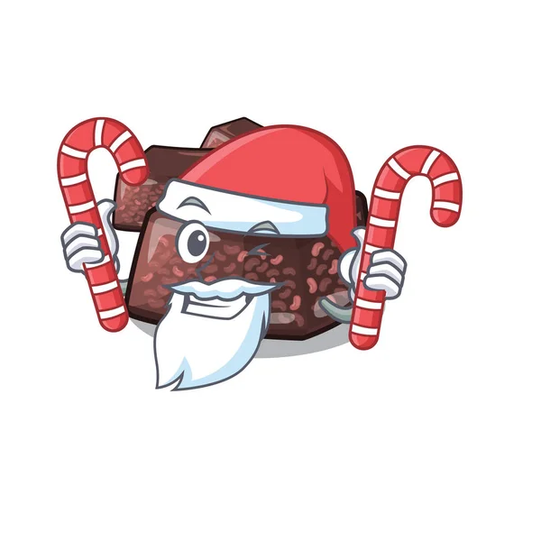 Santa con mizuyoukan caramelo aislado con en el personaje — Vector de stock