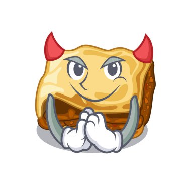 Şeytan musakka karikatür ile izole