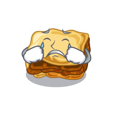 Ağlayan musakka karikatür ile izole