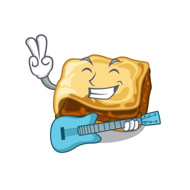 Karikatür ile izole gitar musakka ile