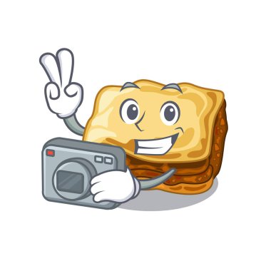 Fotoğrafçı musakka karikatür ile izole