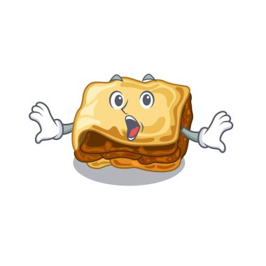 Sürpriz musakka karikatür ile izole